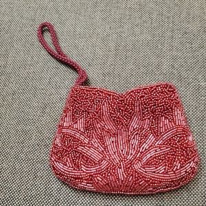 Folli Follie Beaded mini Purse Burgundy.Length 4 inches and Width 5 inches.